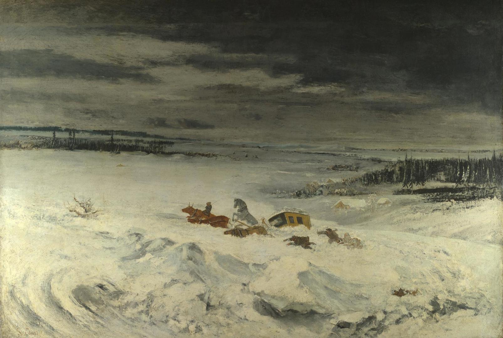 The Diligence in the Snow by Gustave Courbet