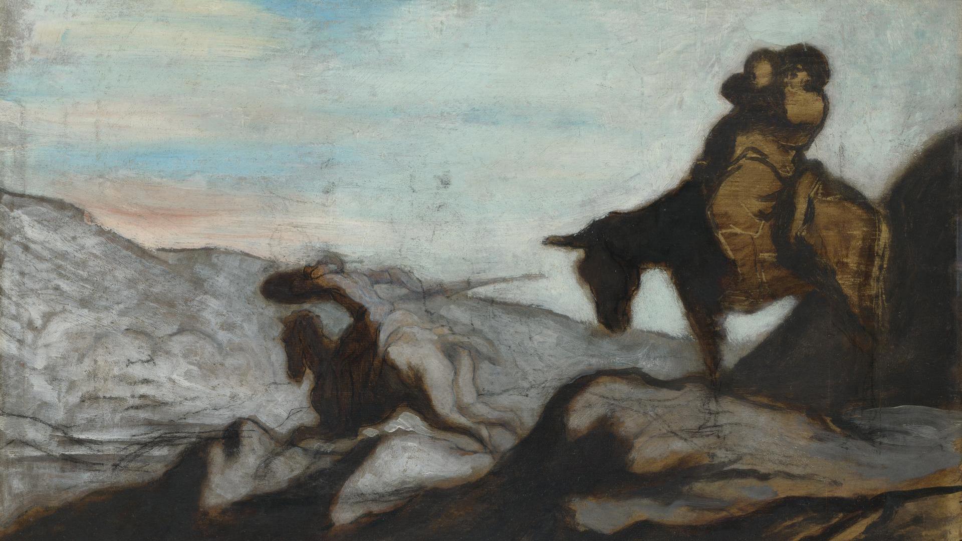 Don Quixote and Sancho Panza by Honoré-Victorin Daumier