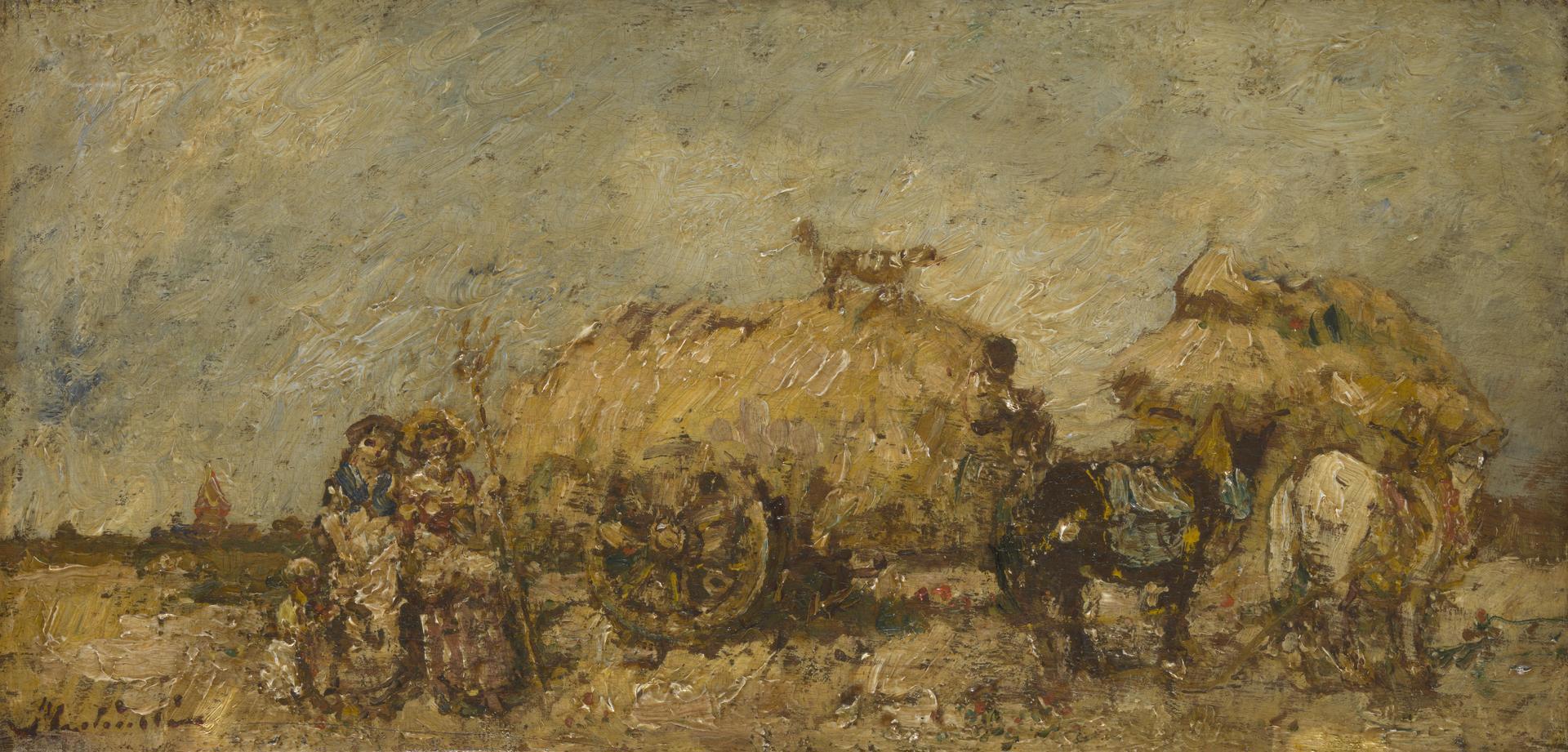 The Hayfield by Adolphe Monticelli