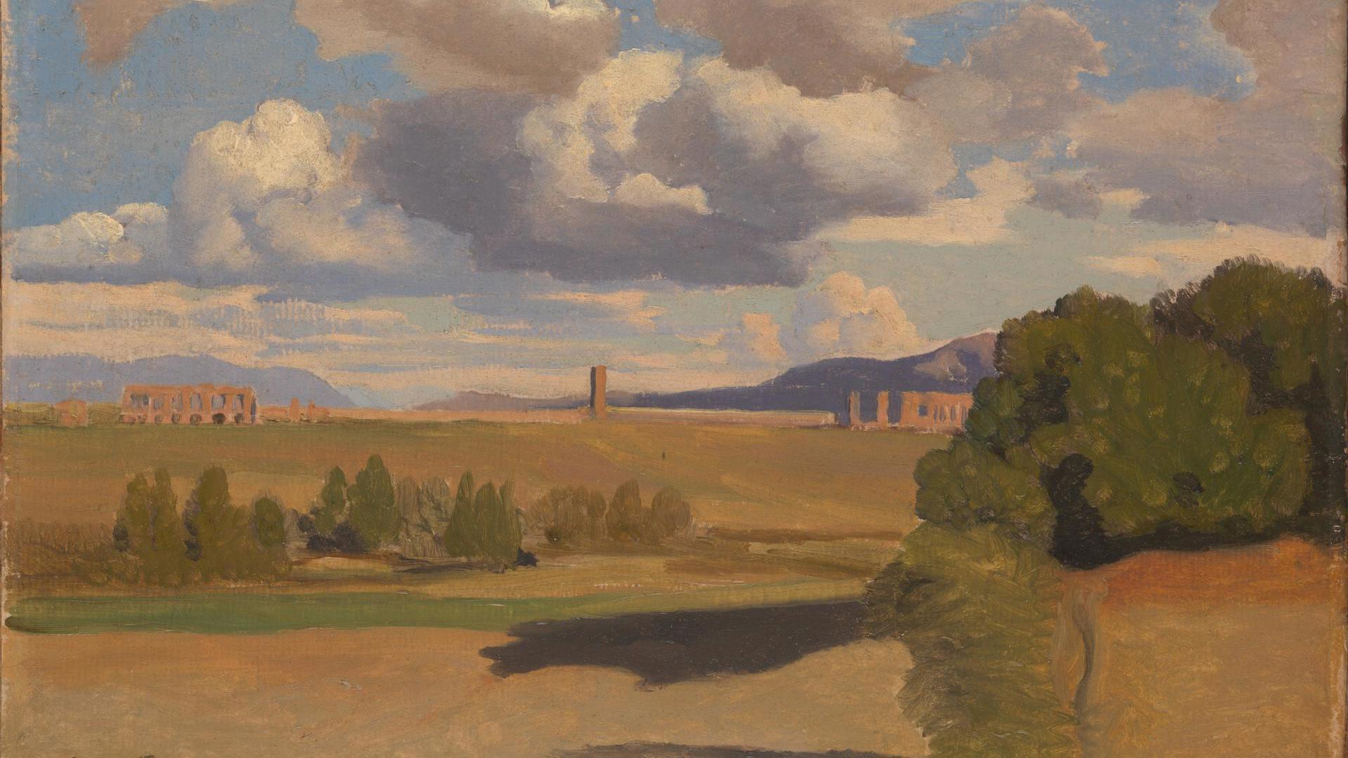 The Roman Campagna, with the Claudian Aqueduct by Jean-Baptiste-Camille Corot
