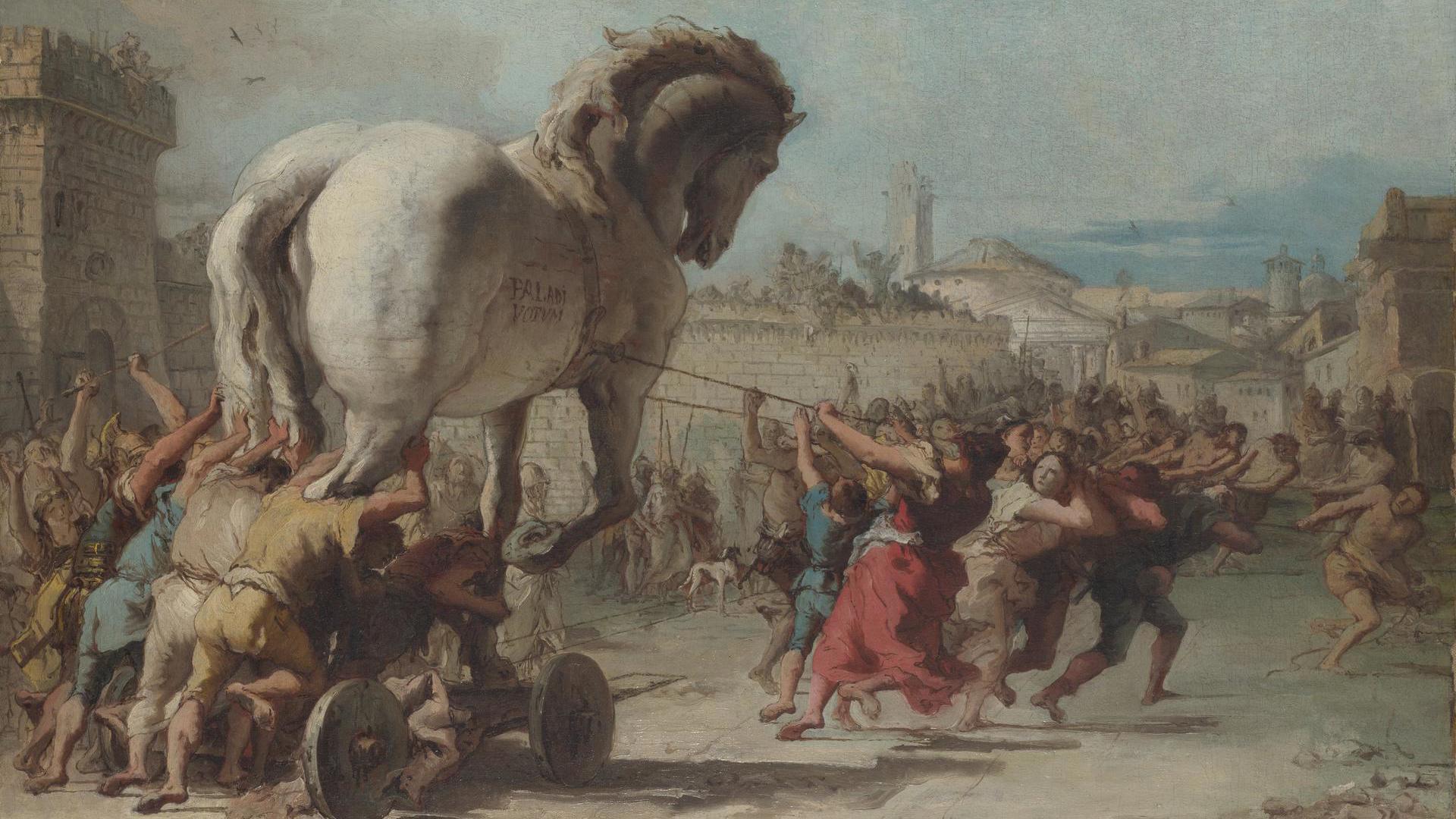 The Procession of the Trojan Horse into Troy by Giovanni Domenico Tiepolo