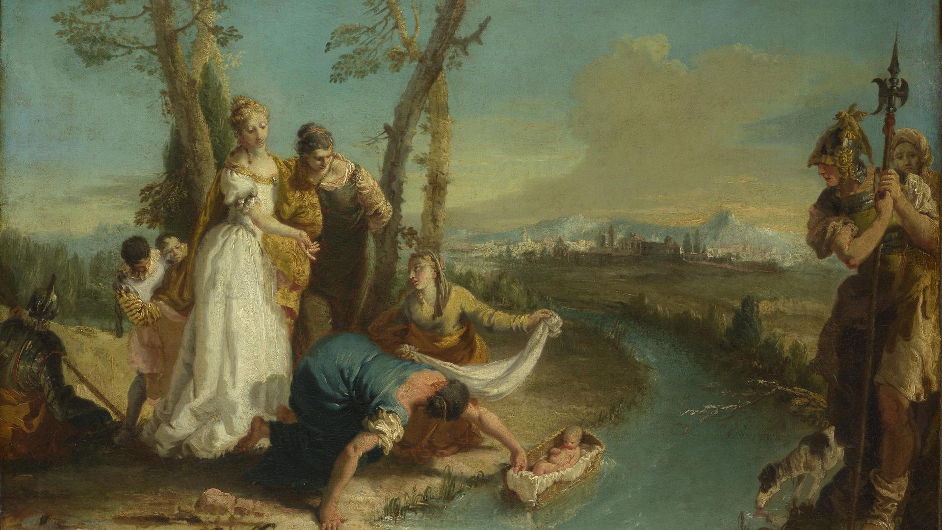The Finding of Moses by Probably by Francesco Zugno
