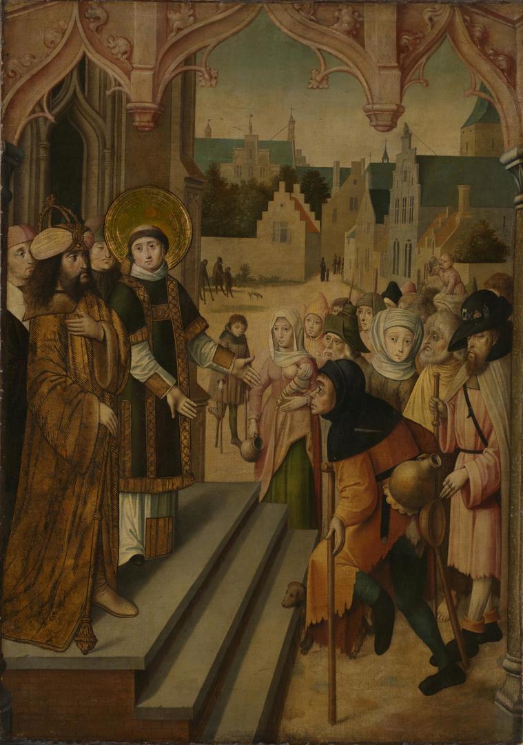 Saint Lawrence before the Prefect by Circle of the Master of the Saint Ursula Legend (Cologne)
