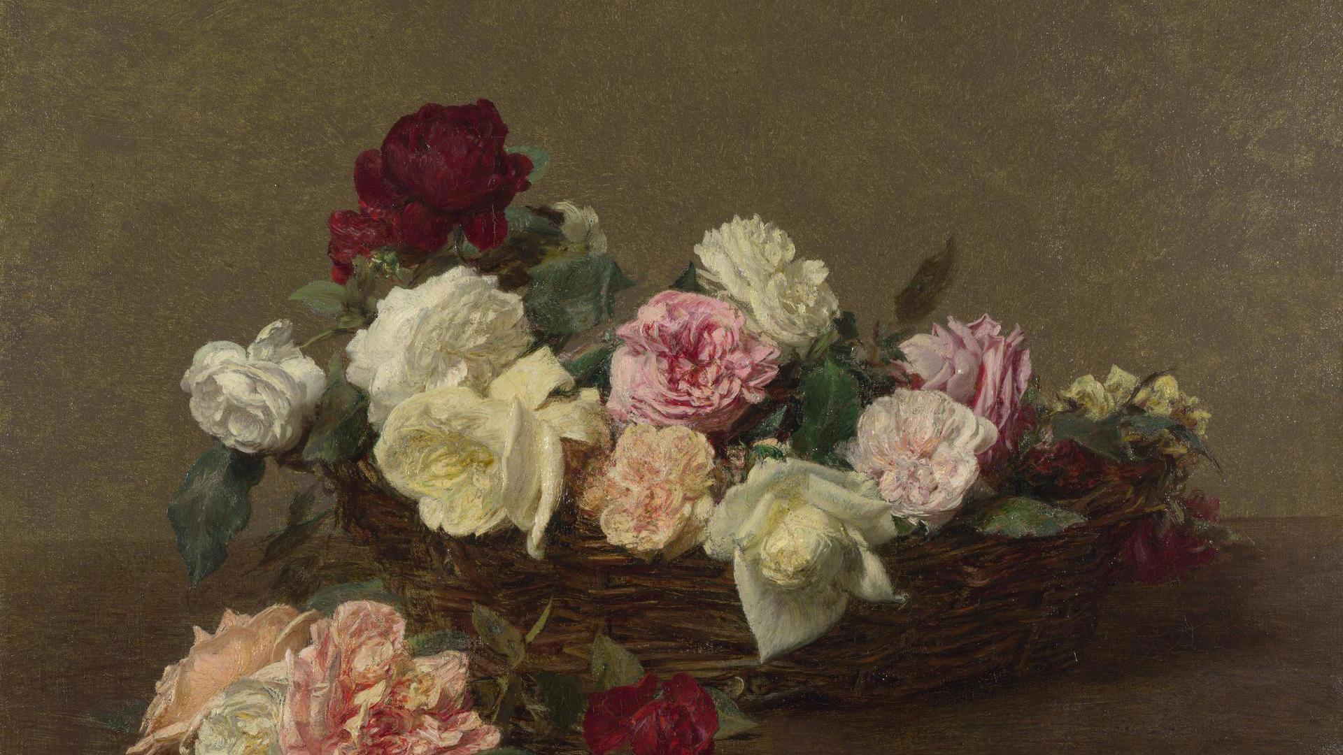 A Basket of Roses by Ignace-Henri-Théodore Fantin-Latour