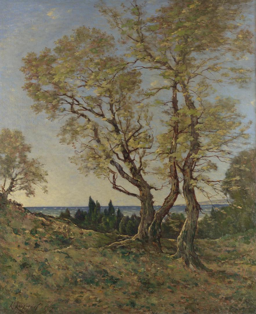 Olive Trees at Menton by Henri-Joseph Harpignies