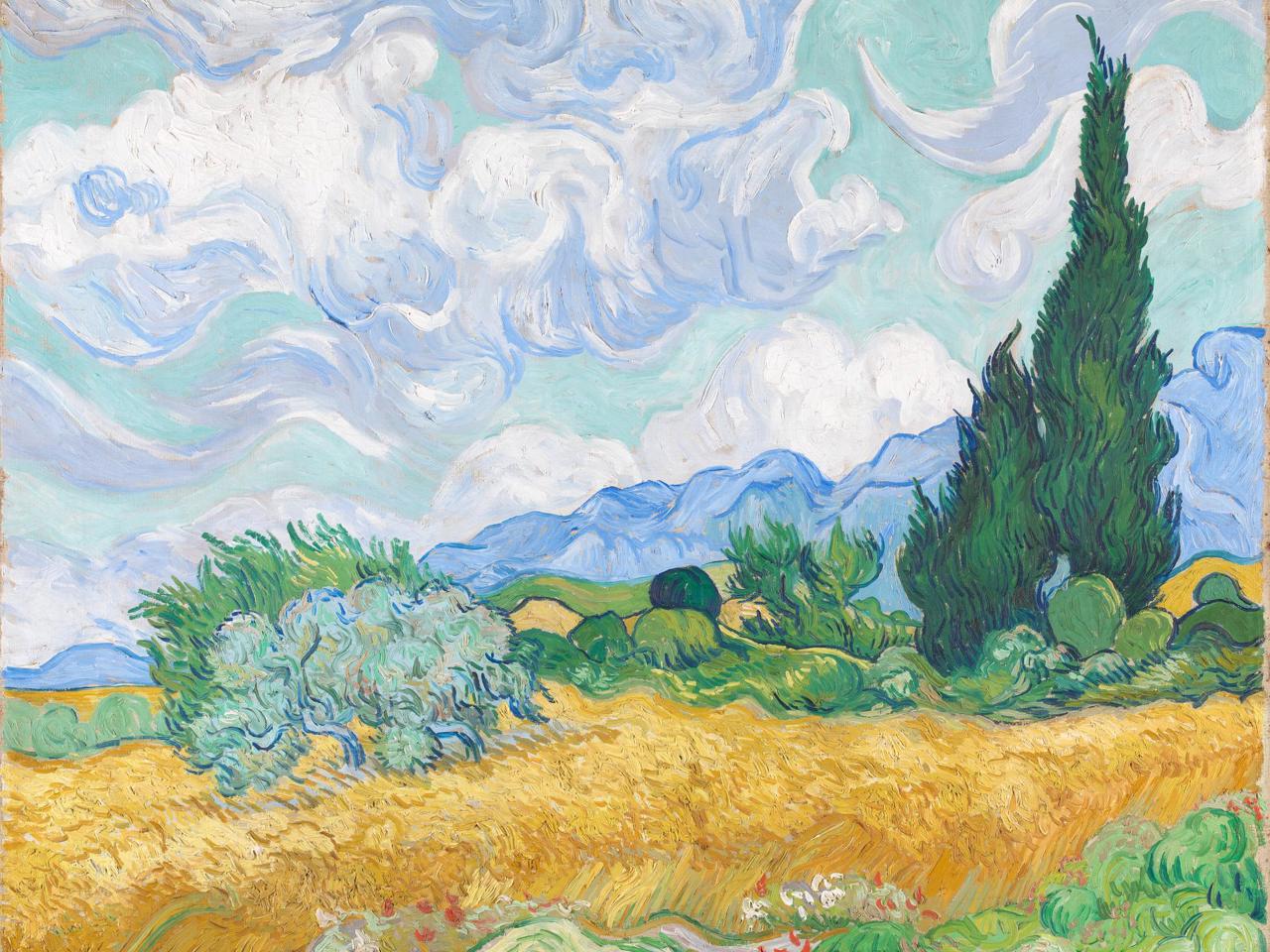 Vincent van Gogh  A Wheatfield, with Cypresses  NG12