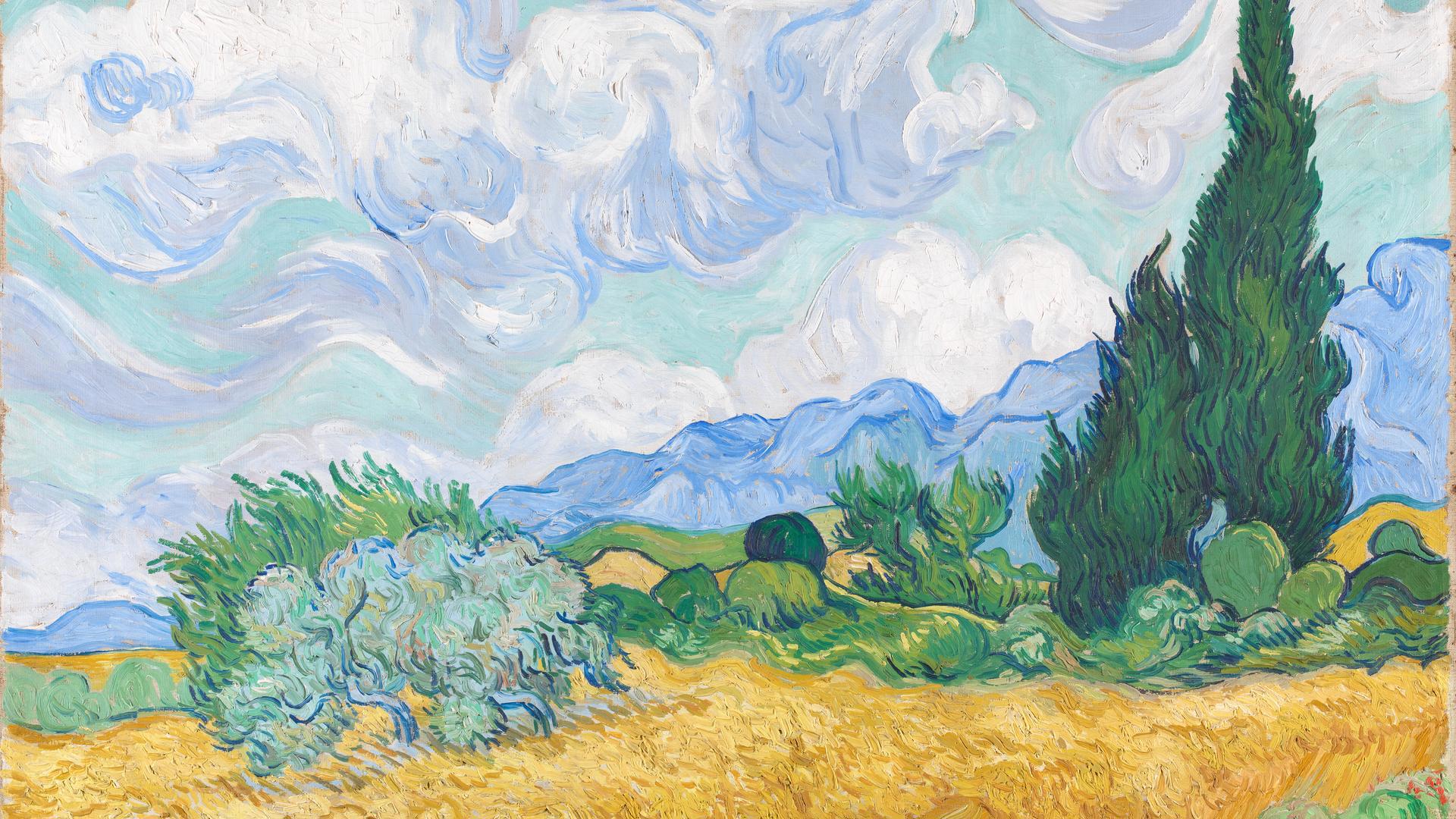 Vincent van Gogh  A Wheatfield, with Cypresses  NG12