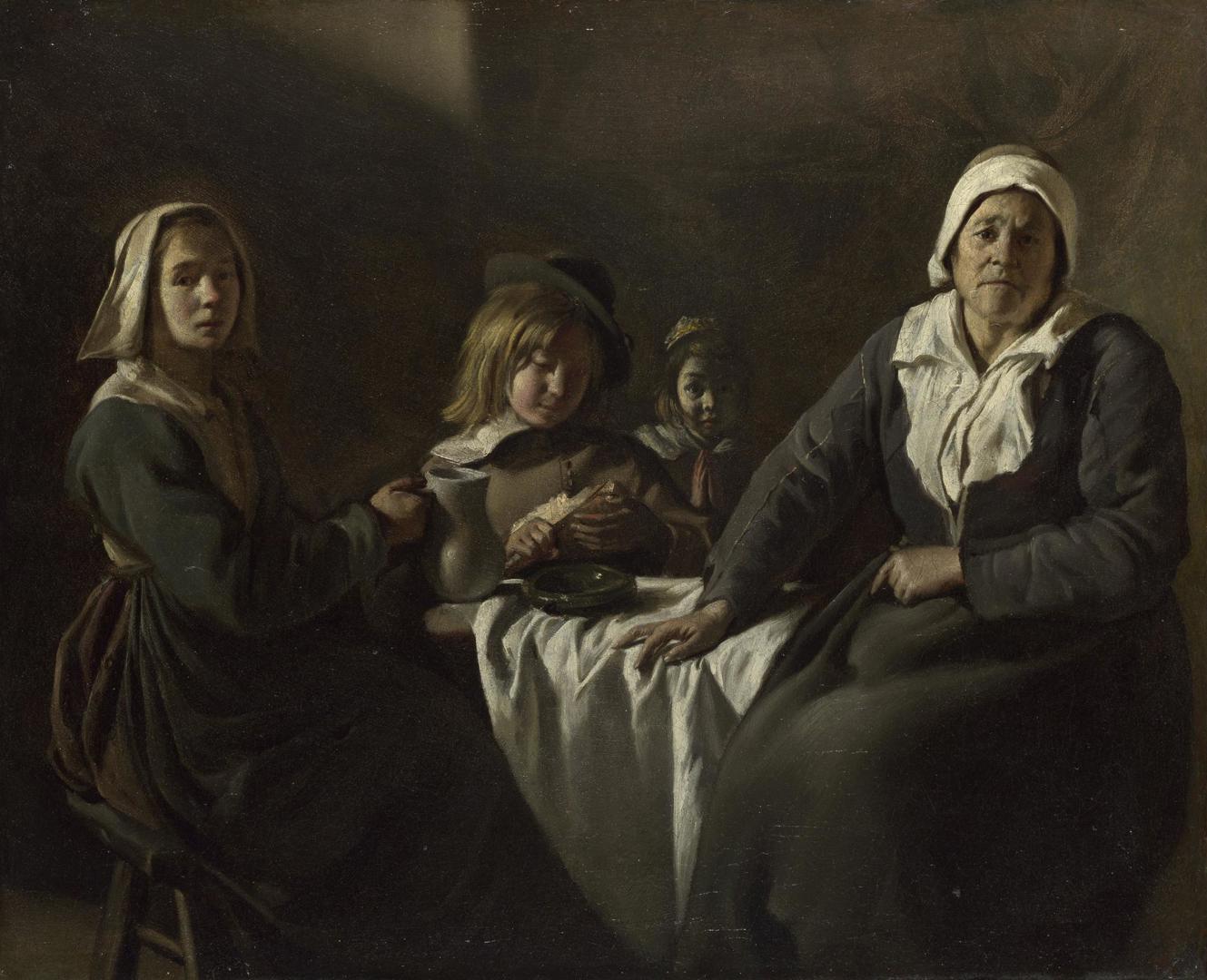 Four Figures at a Table by The Le Nain Brothers