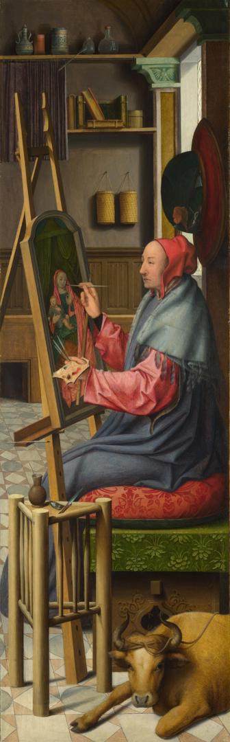 Saint Luke painting the Virgin and Child by Workshop of Quinten Massys