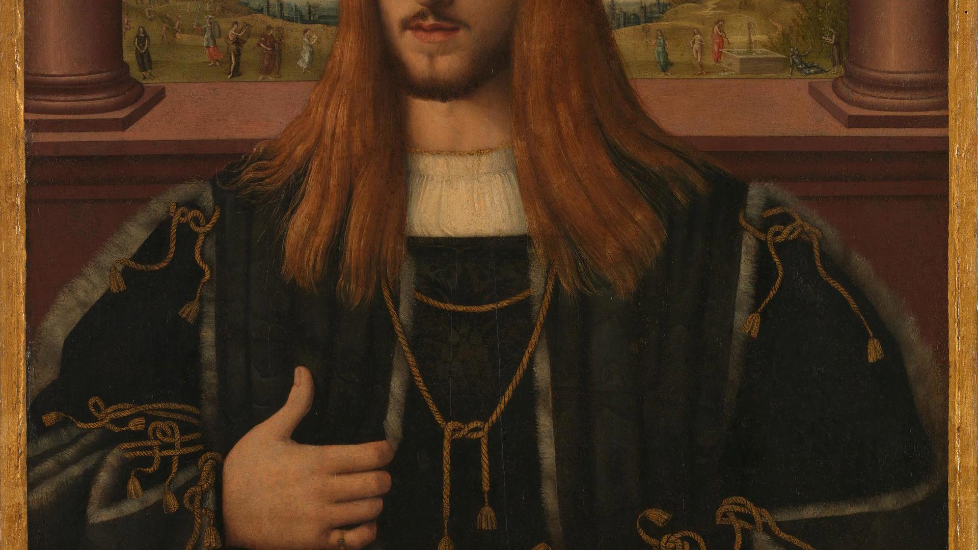 A Young Man with the 'Aeneid' (Alberto III Pio?) by Possibly by Bernardino Loschi