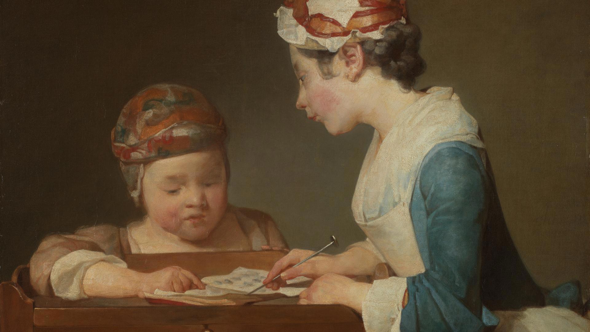 The Young Schoolmistress by Jean-Siméon Chardin