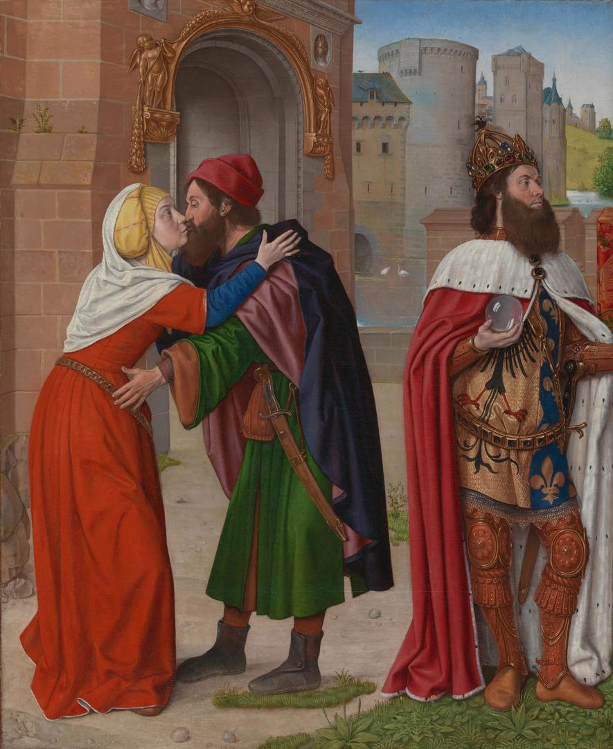 The Meeting at the Golden Gate; Charlemagne by Jean Hey (Master of Moulins)