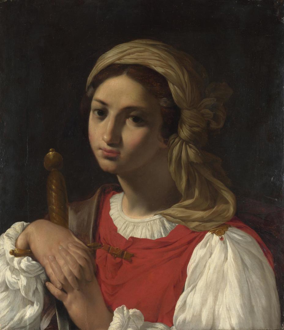 A Female Figure resting on a Sword by Italian