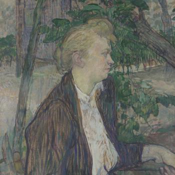 Woman seated in a Garden