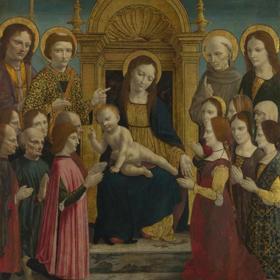The Virgin and Child with Four Saints and Twelve Devotees