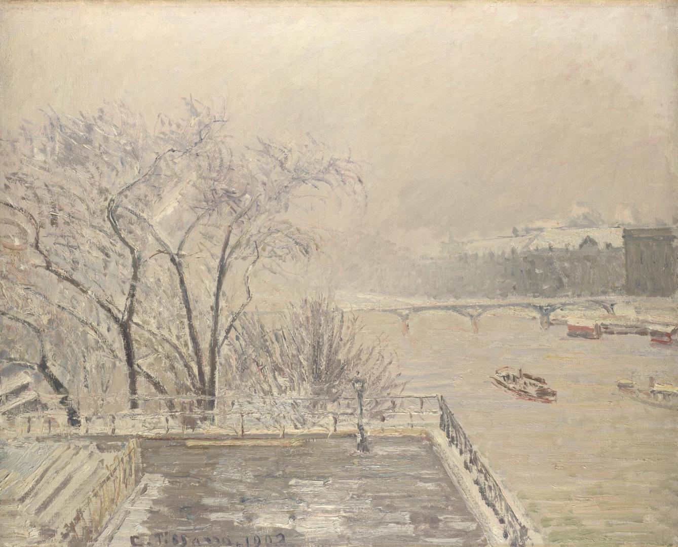 The Louvre under Snow by Camille Pissarro