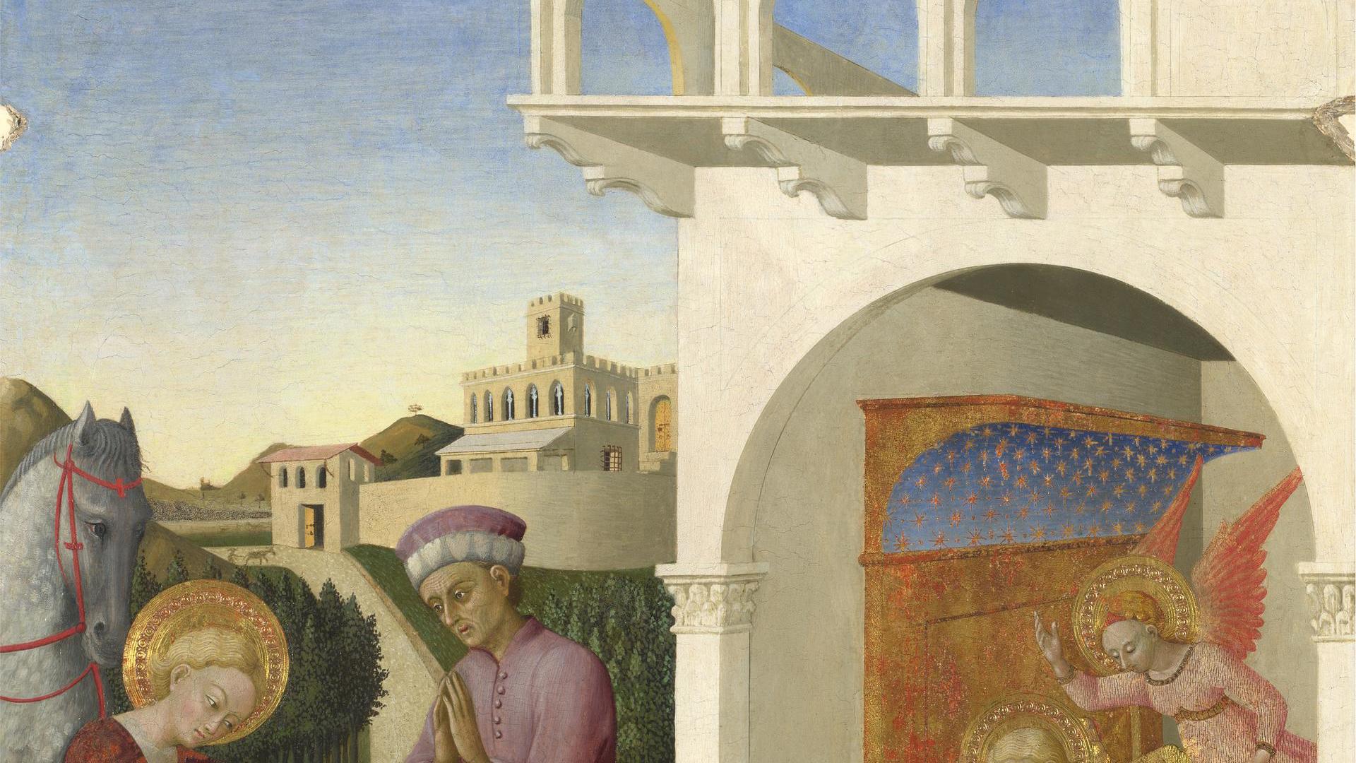 Saint Francis and the Poor Knight, and Francis's Vision by Sassetta