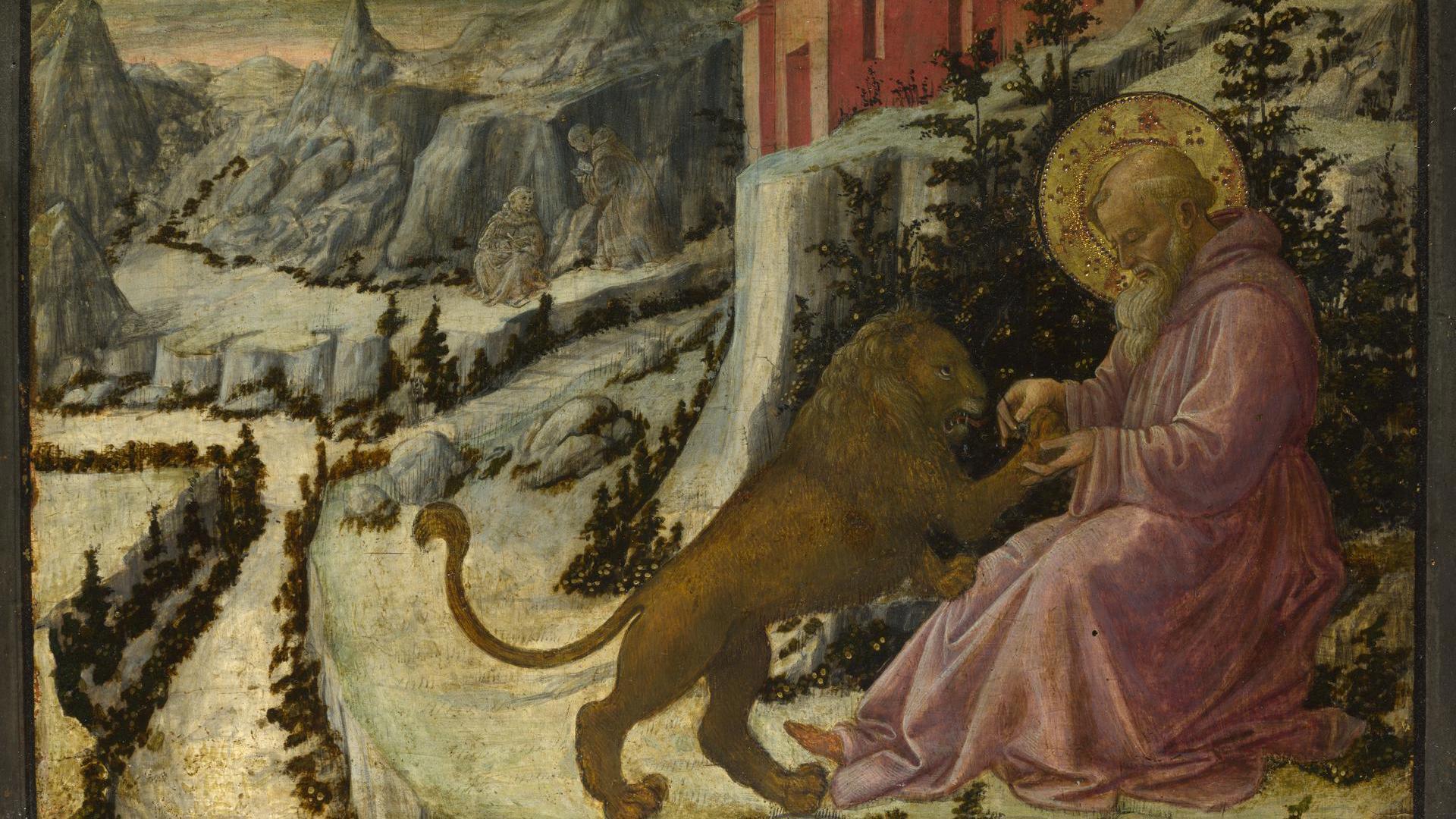 Saint Jerome and the Lion: Predella Panel by Fra Filippo Lippi and workshop
