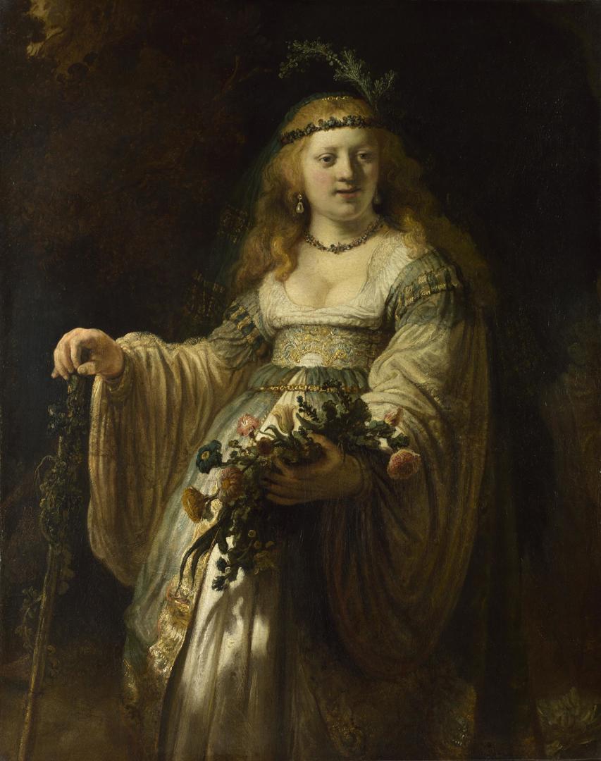 Saskia van Uylenburgh in Arcadian Costume by Rembrandt