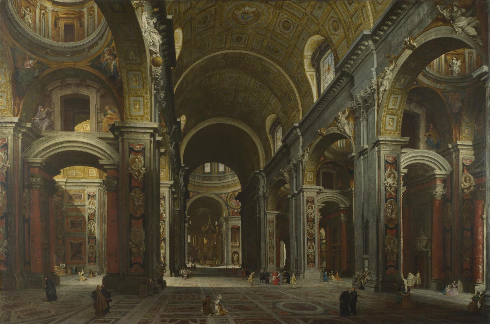 Rome: The Interior of St Peter's by Giovanni Paolo Panini