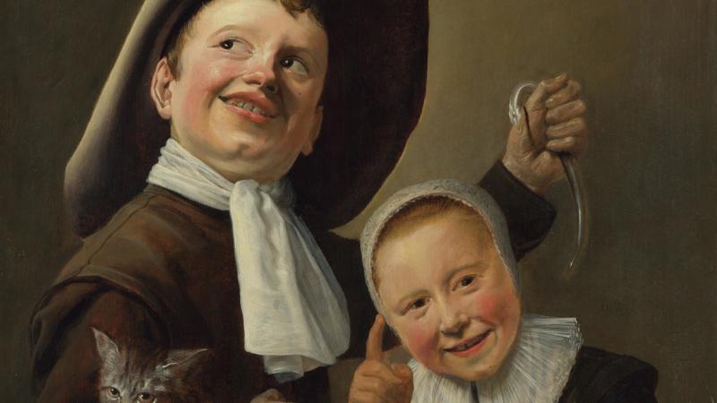 Judith Leyster, 'A Boy and a Girl with a Cat and an Eel', about 1635