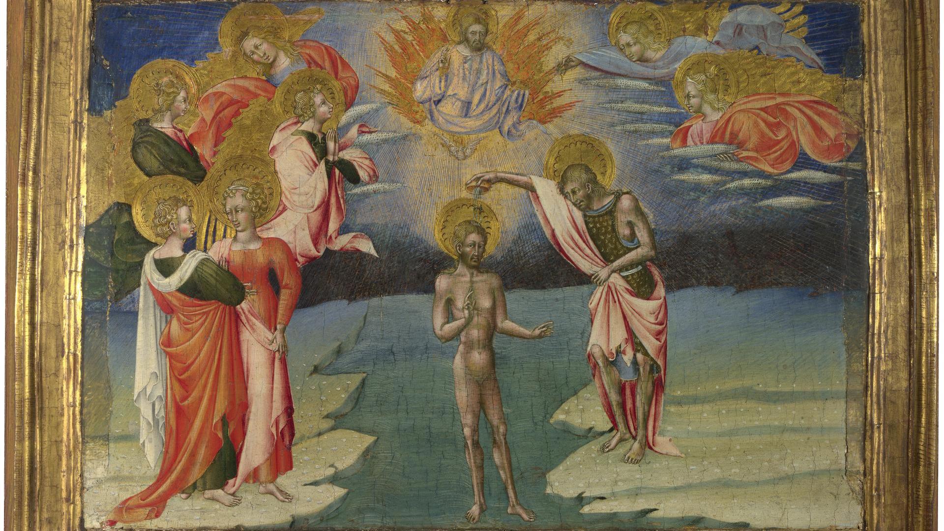 The Baptism of Christ: Predella Panel by Giovanni di Paolo