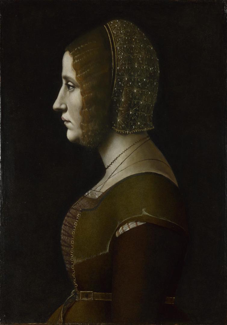 Portrait of a Woman in Profile by Probably by Giovanni Ambrogio de Predis