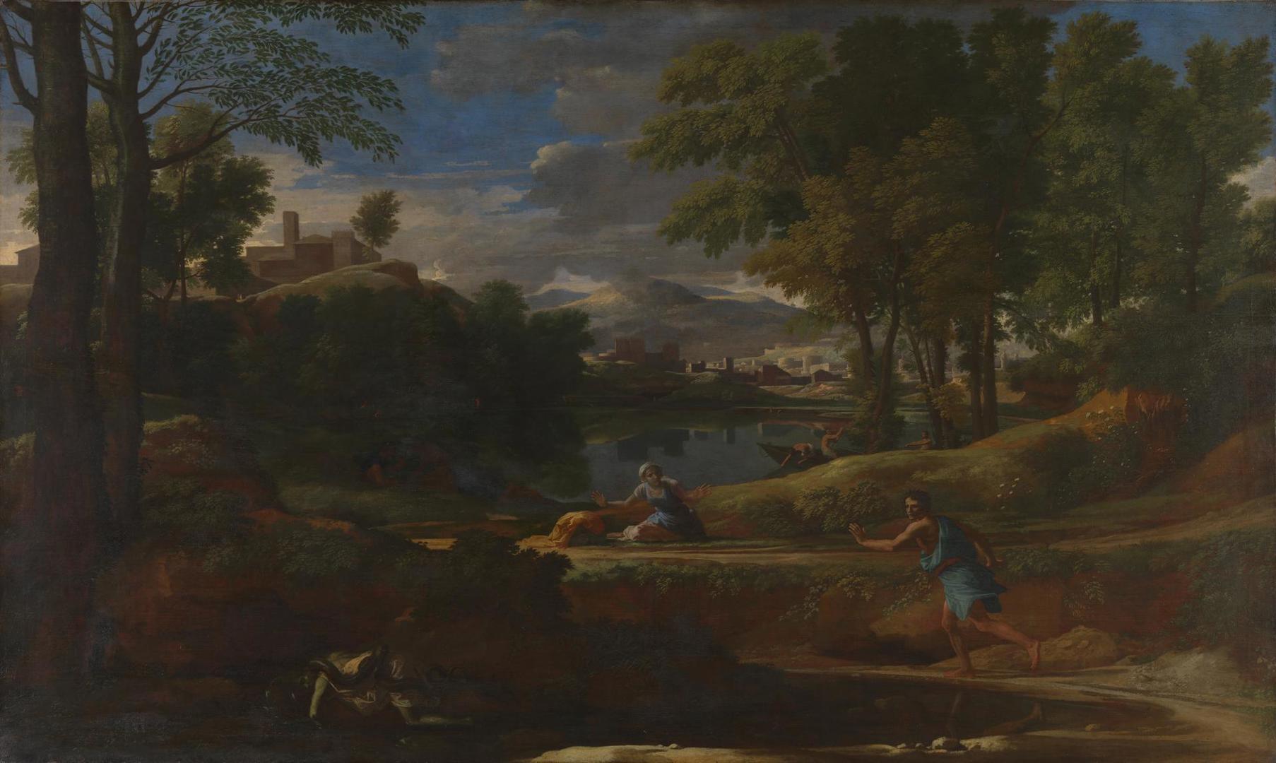 Landscape with a Man killed by a Snake by Nicolas Poussin