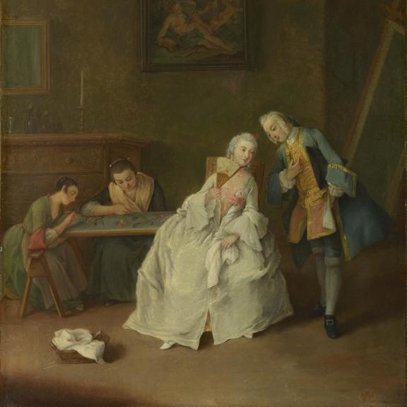 A Lady receiving a Cavalier