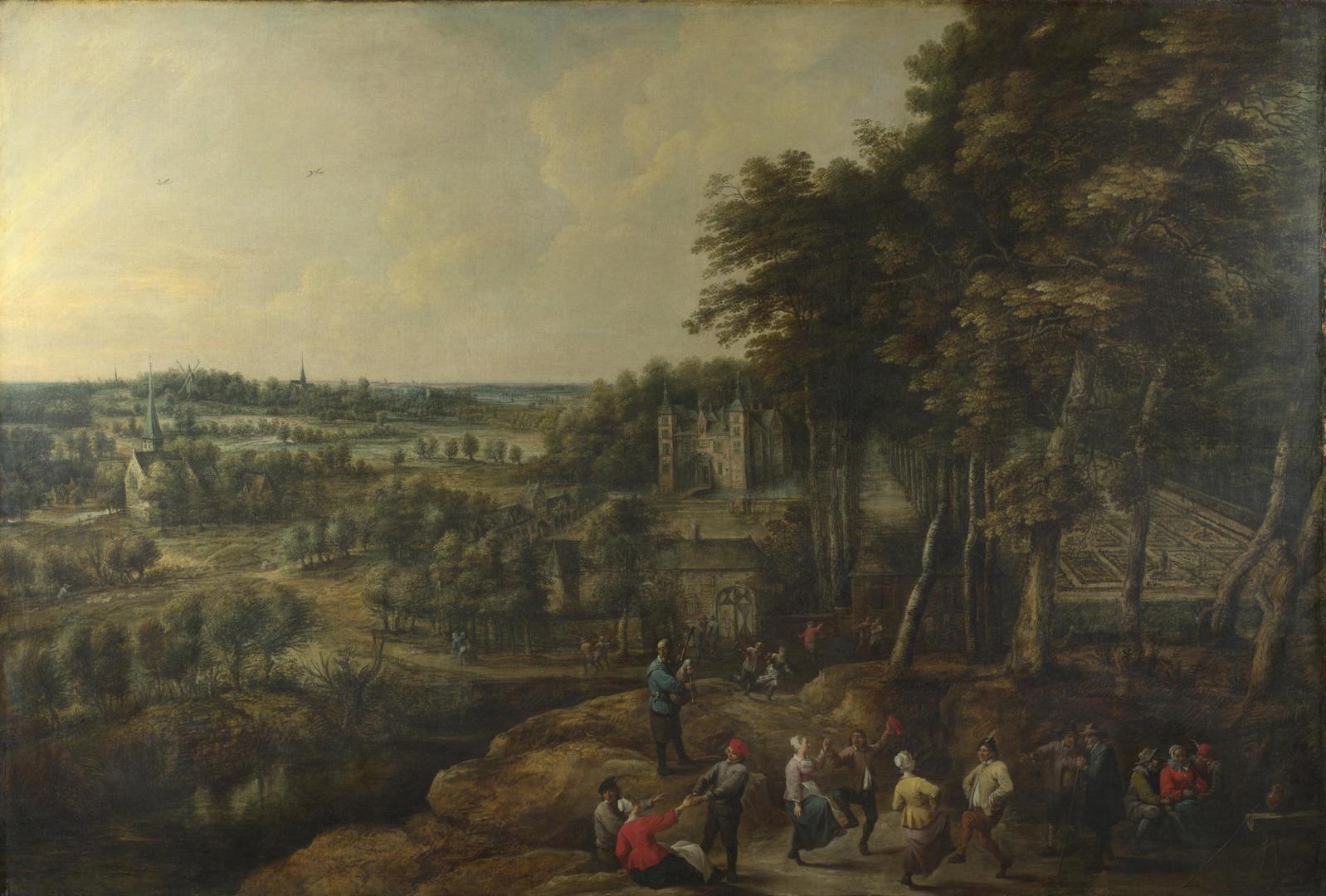 Peasants merry-making before a Country House by Lucas van Uden and David Teniers the Younger