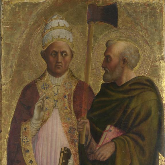 A Pope (Saint Gregory?) and Saint Matthias