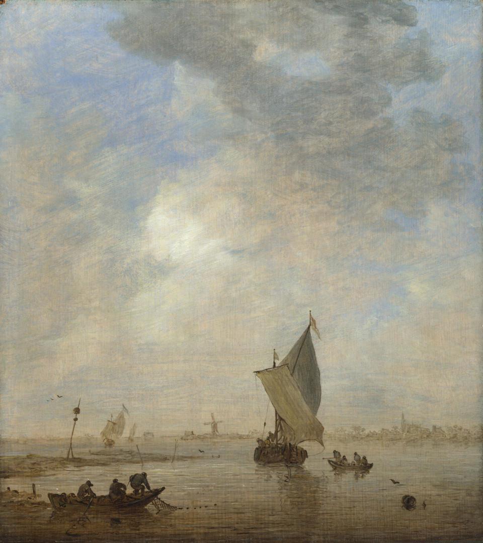 Fishermen hauling a Net by Jan van Goyen