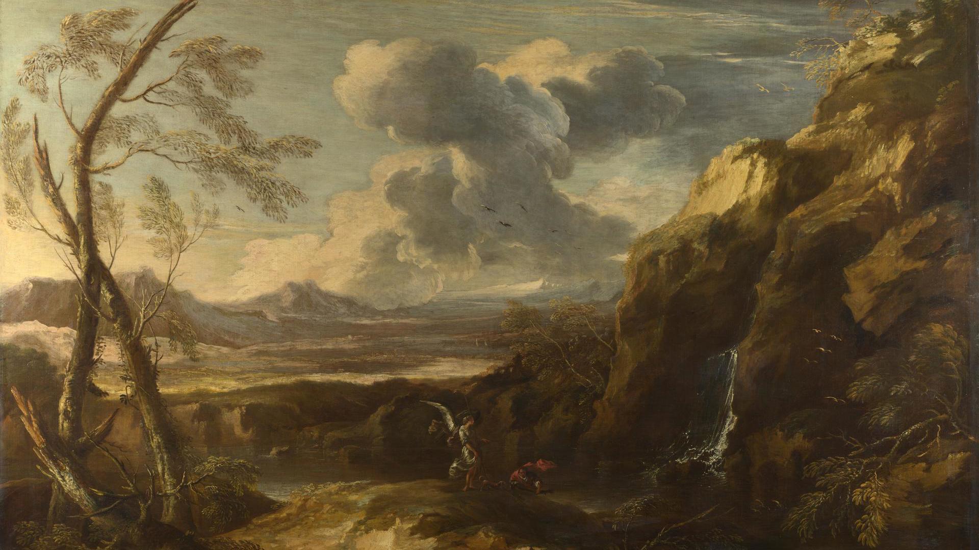 Landscape with Tobias and the Angel by Salvator Rosa