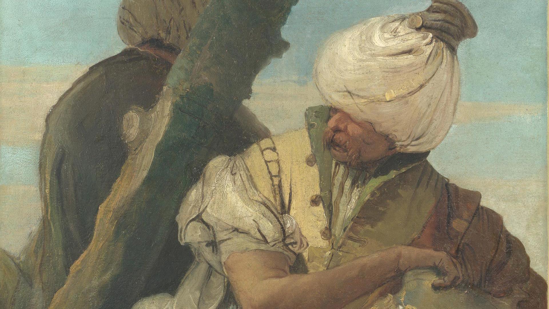 Two Orientals seated under a Tree by Giovanni Battista Tiepolo