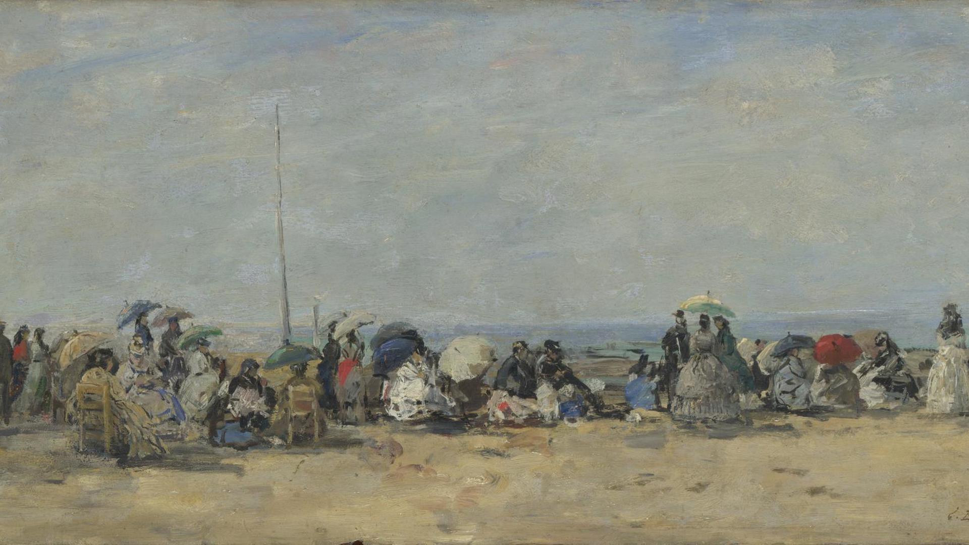 Beach Scene, Trouville by Eugène Boudin