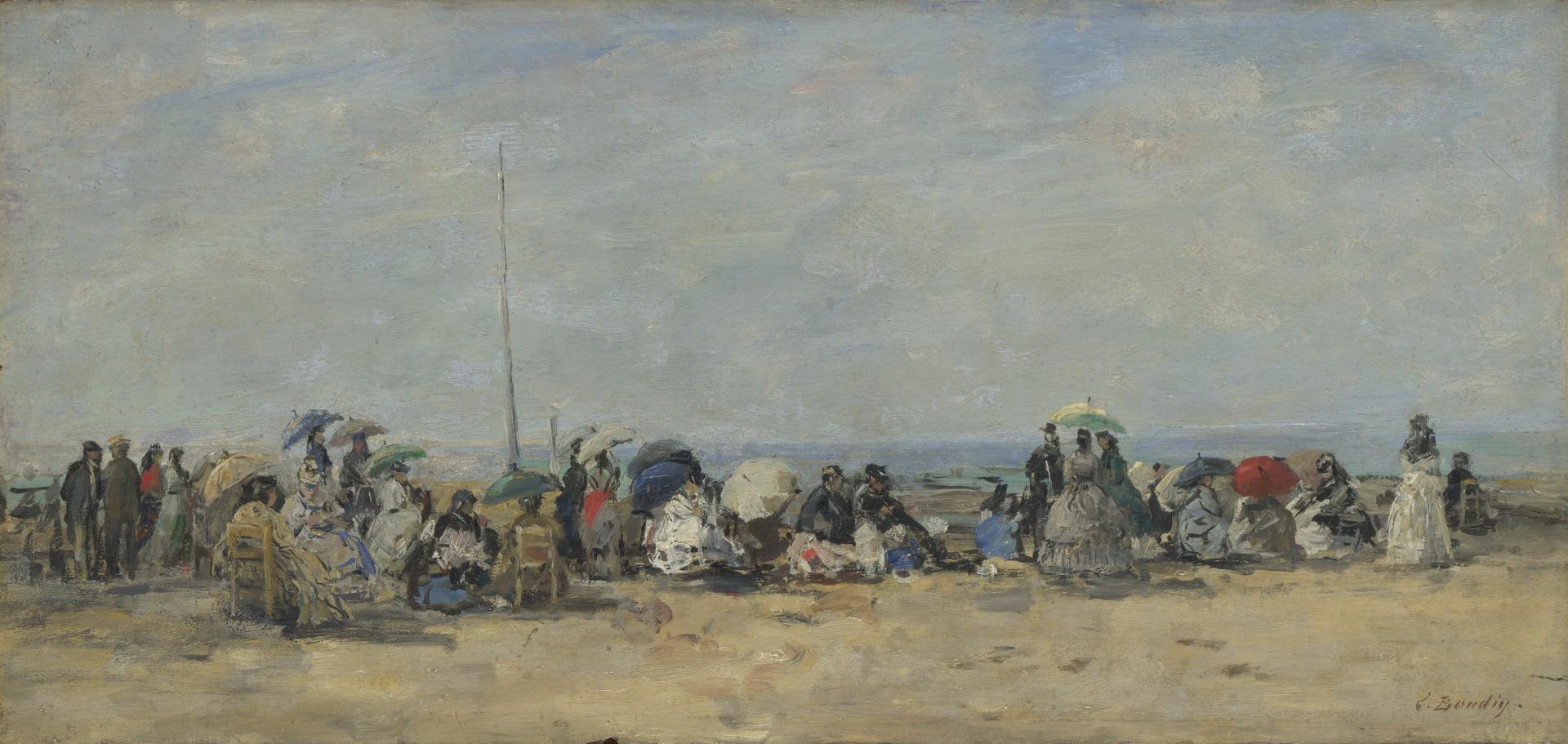Beach Scene, Trouville by Eugène Boudin
