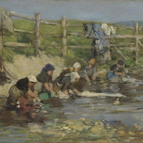 Laundresses by a Stream