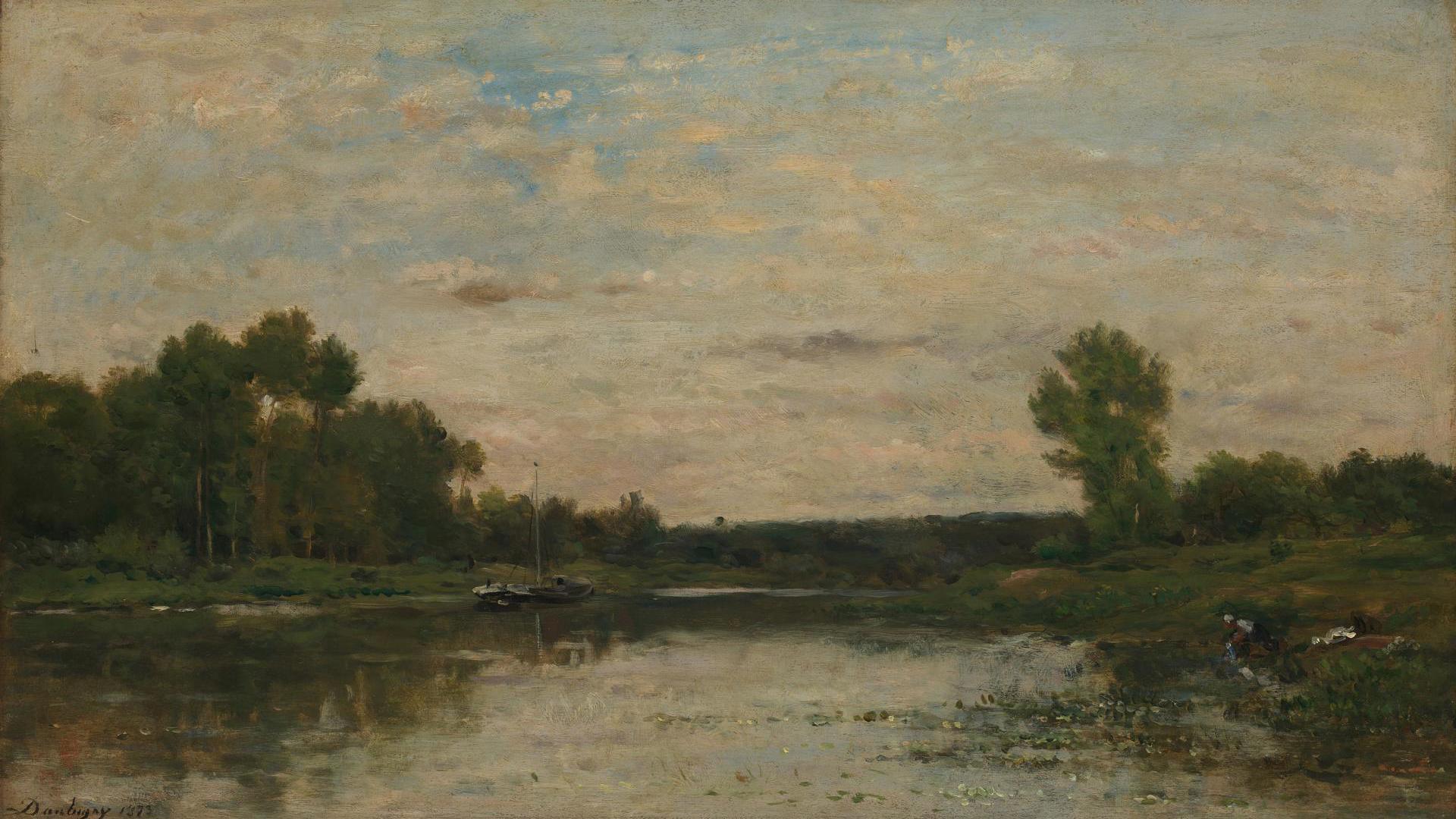 View on the Oise by Charles-François Daubigny