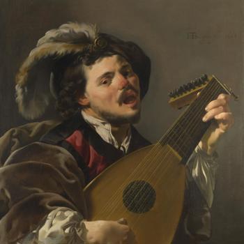 A Man playing a Lute