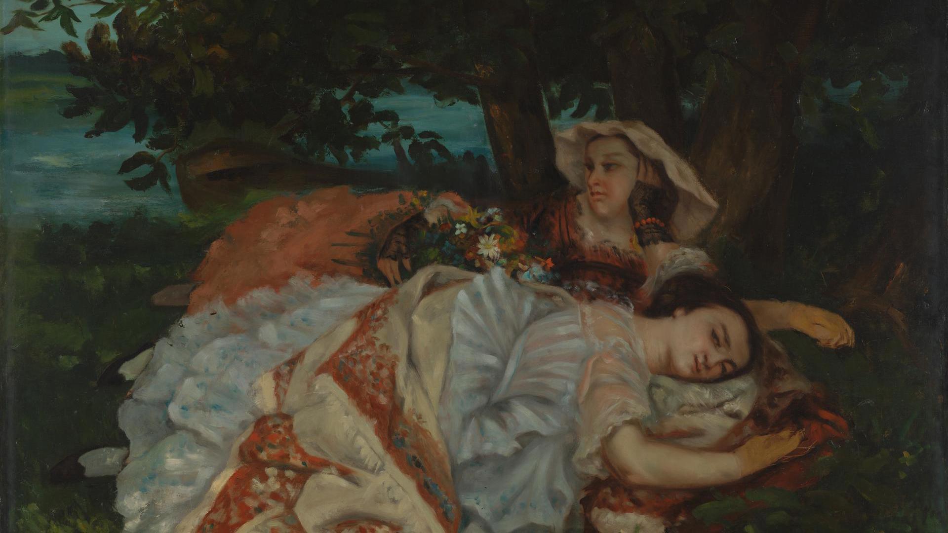 Young Ladies on the Banks of the Seine (Summer) by Possibly after Gustave Courbet