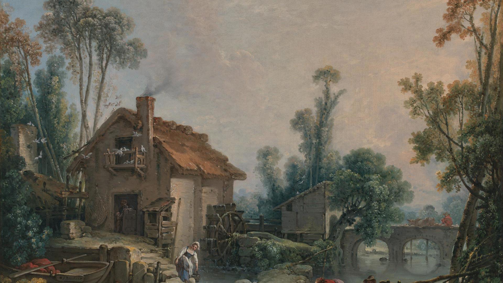 Landscape with a Watermill by François Boucher