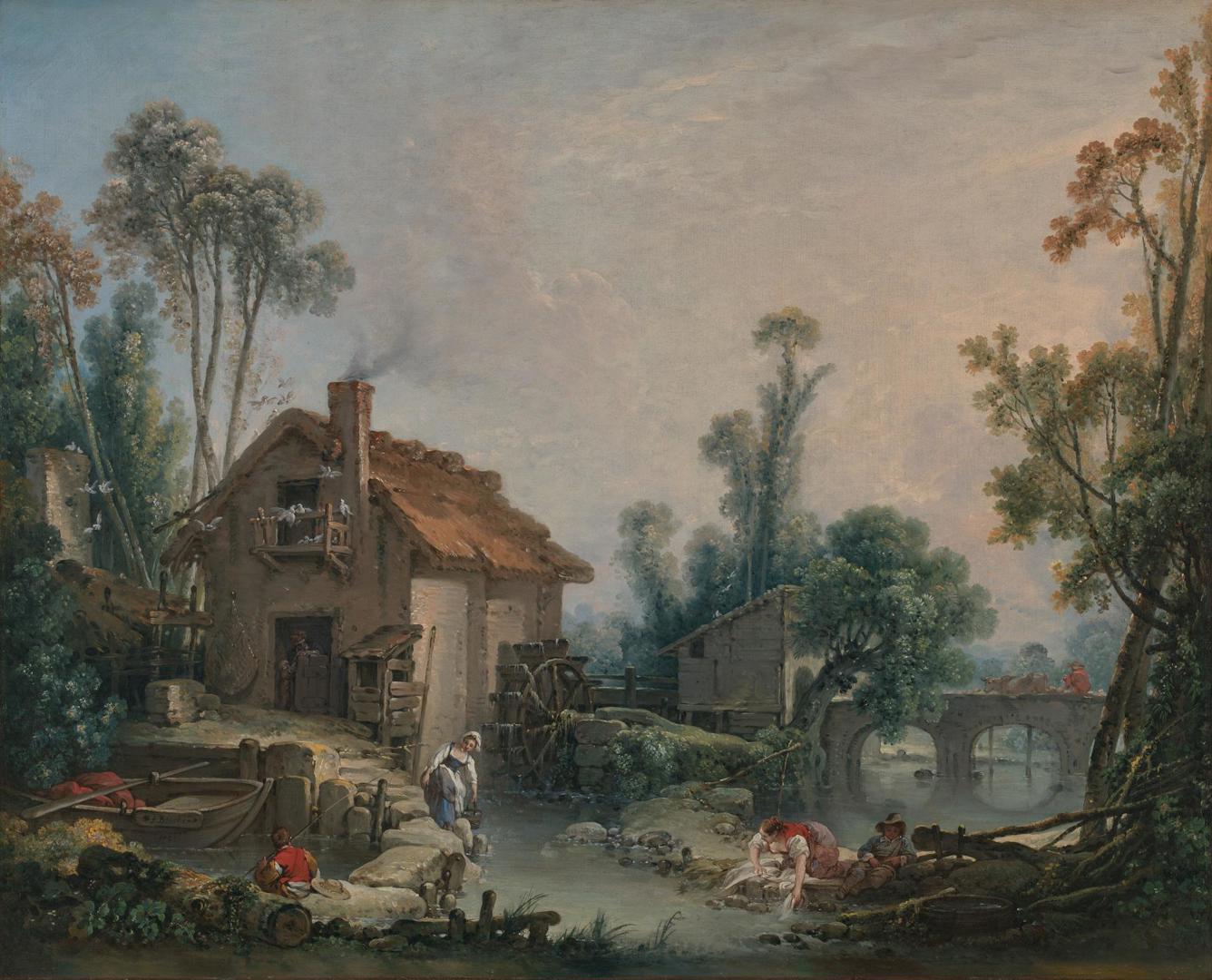 Landscape with a Watermill by François Boucher