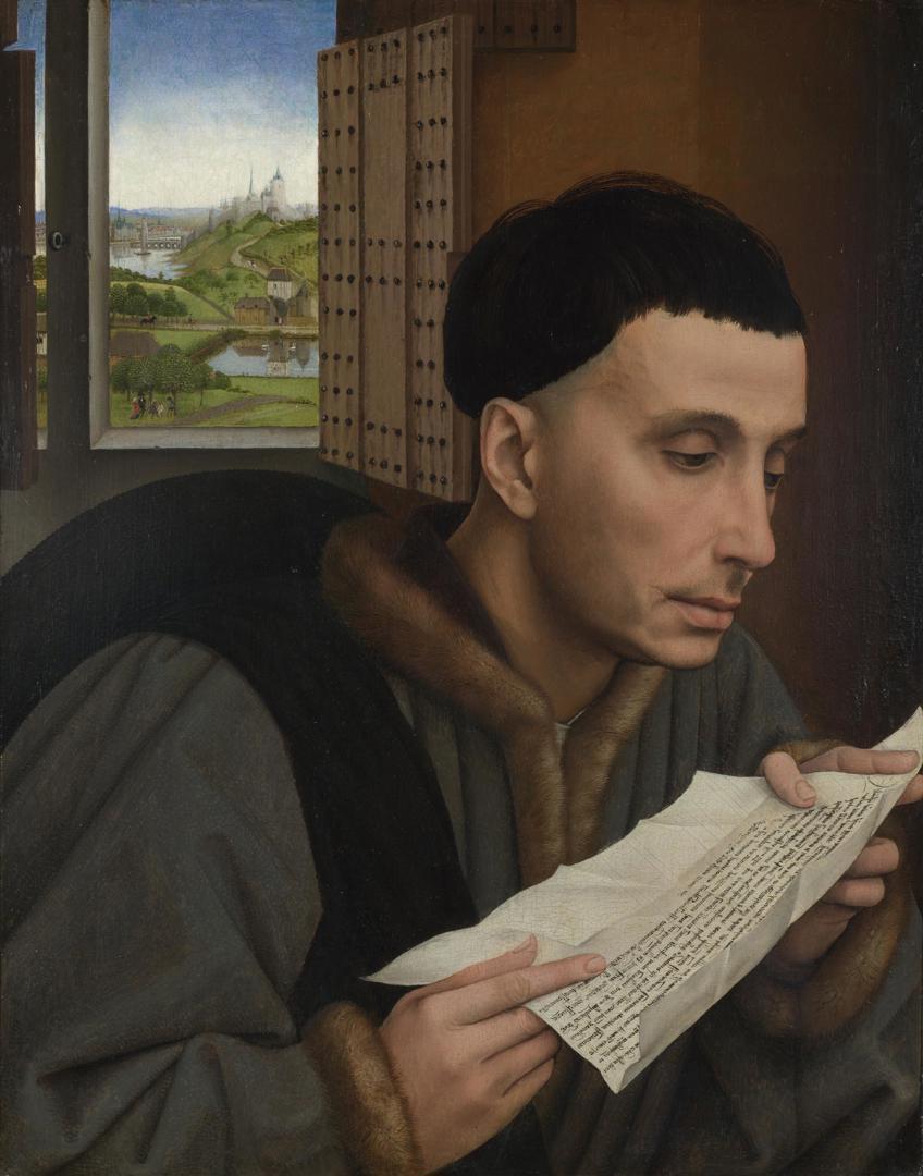 A Man Reading (Saint Ivo?) by Workshop of Rogier van der Weyden