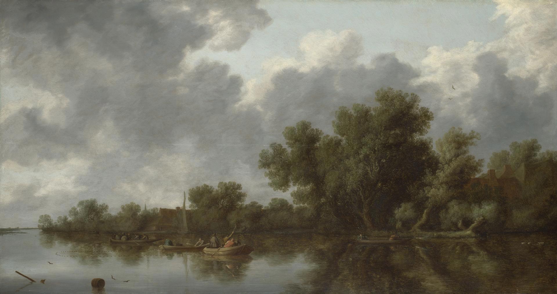 River Scene by Salomon van Ruysdael