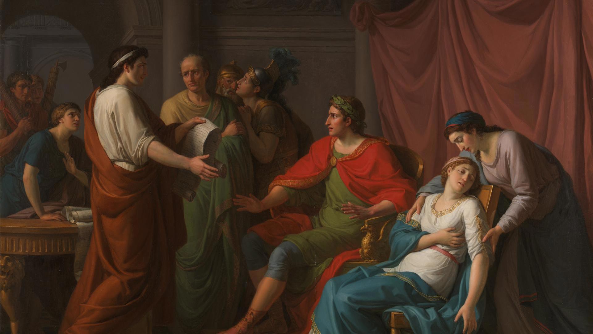 Virgil reading the Aeneid to Augustus and Octavia by Jean-Joseph Taillasson