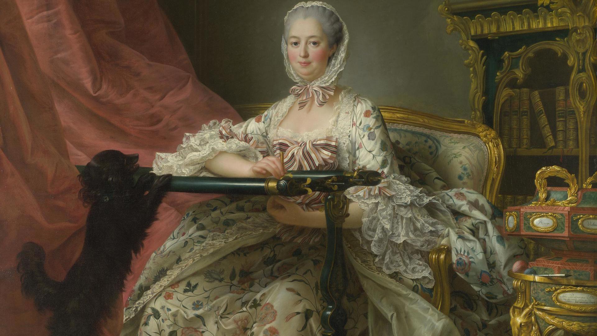 Madame de Pompadour at her Tambour Frame by François-Hubert Drouais