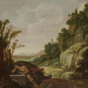 Mountain Landscape with Narcissus