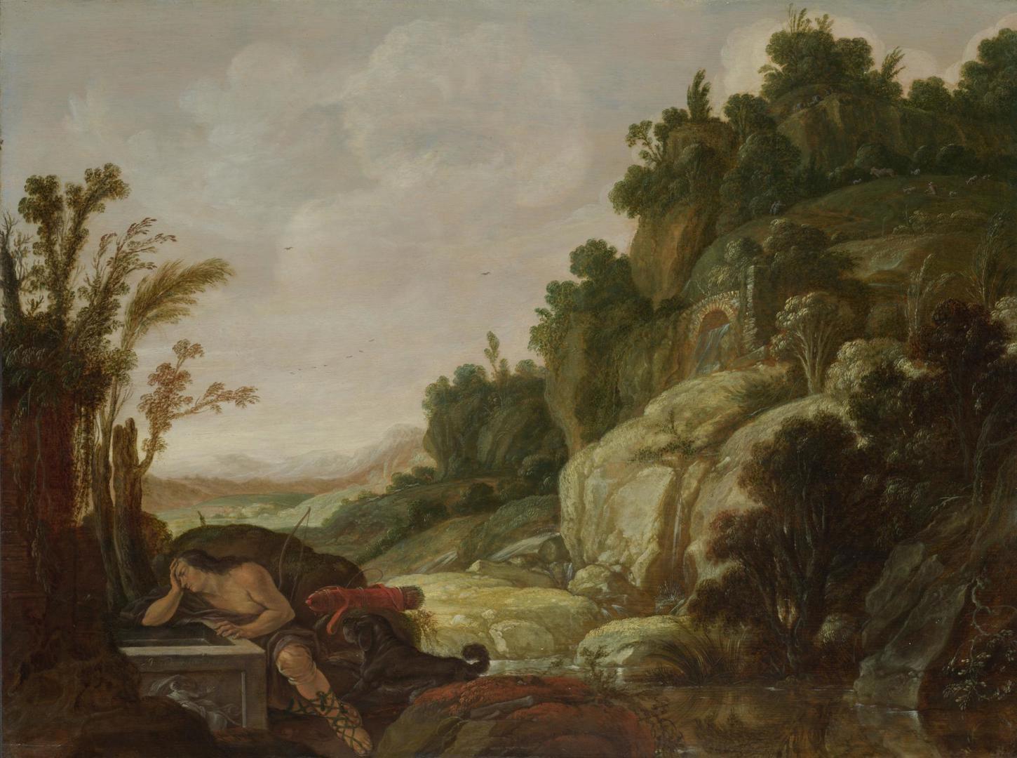 Mountain Landscape with Narcissus by Jacob Pynas