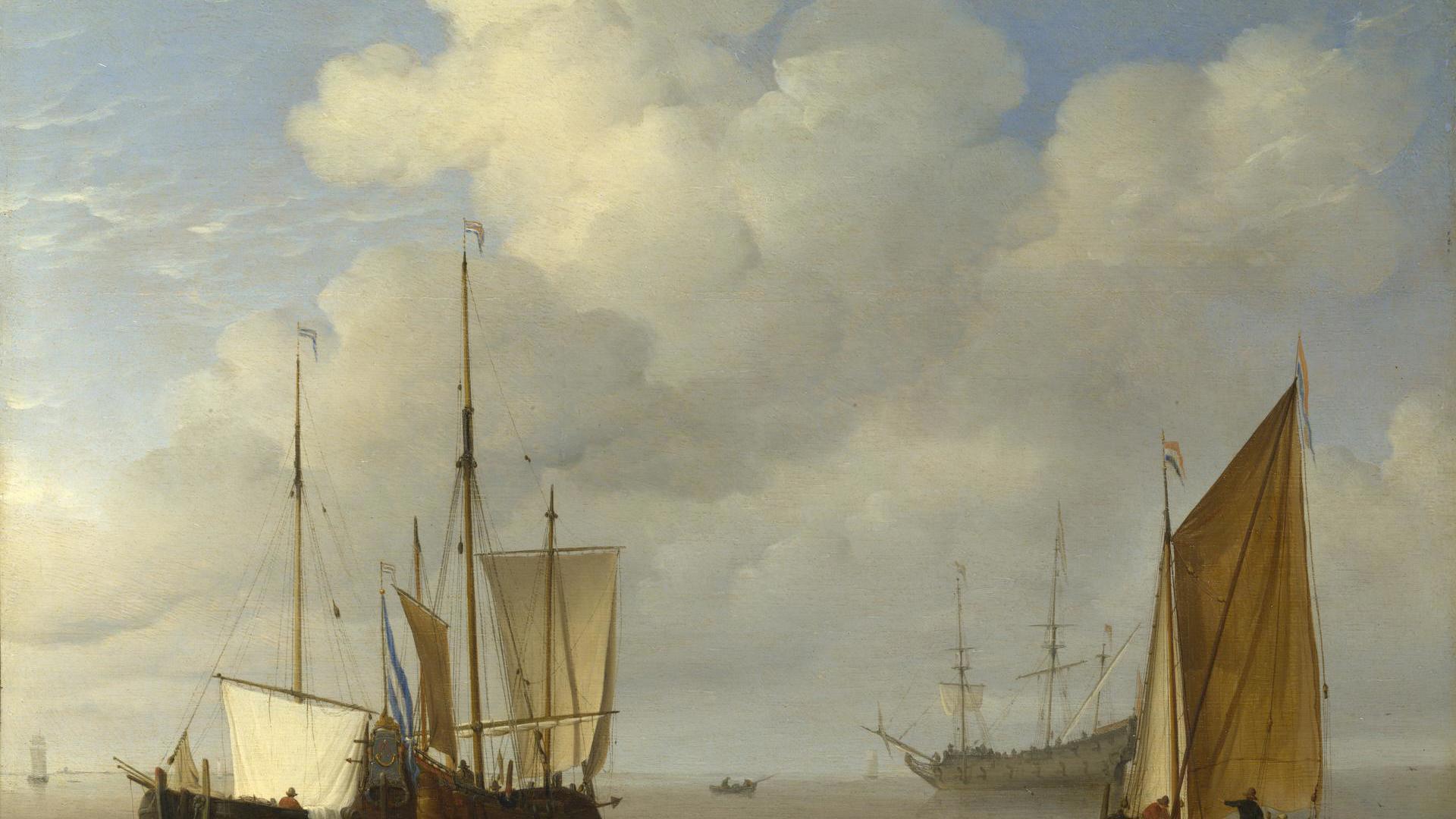 Dutch Ships in a Calm by Willem van de Velde