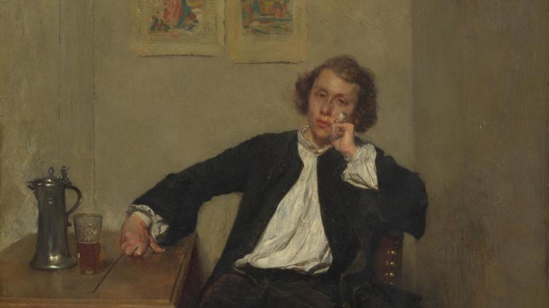 Jean-Louis-Ernest Meissonier, 'A Man in Black smoking a Pipe', 1854